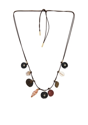 Eliou Moku Wrap Necklace in Brown.
