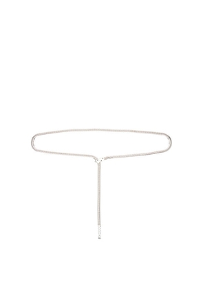 Ettika Wrap & Clip Dual-wear Waist And Necklace Chain in Metallic Silver.