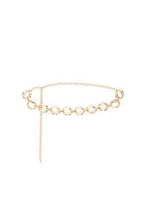 Ettika Hammered Rings Belt in Metallic Gold.