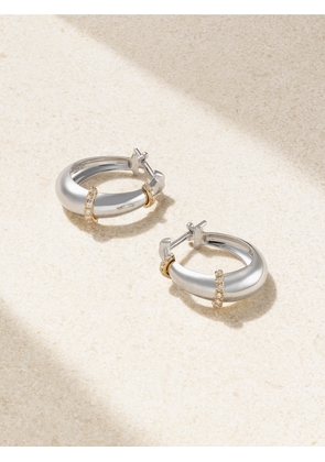 L’Atelier Nawbar - Buoy 18-karat White And Yellow Gold Diamond Hoop Earrings - One size