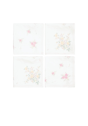 LoveShackFancy Hanky Napkin Set Set Of 4 in Ivory.