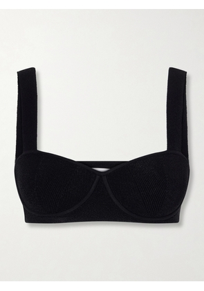 Galvan - Nyx Ribbed Cropped Top - Black - x small,small,medium,large,x large