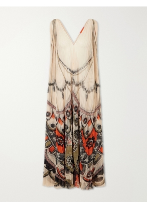 La DoubleJ - Twirling Pleated Printed Tulle Midi Dress - Multi - IT36,IT38,IT40,IT42,IT44,IT46,IT48