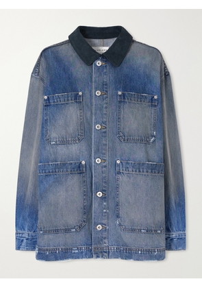 SLVRLAKE - Worker Corduroy-trimmed Denim Jacket - Blue - x small,small,medium,large