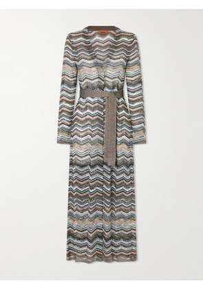 Missoni - Striped Belted Crochet-knit Cardigan - Multi - IT36,IT38,IT40,IT42,IT44,IT46,IT48