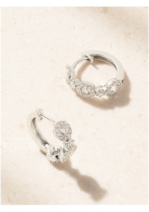 David Morris - Triolette 18-karat White Gold Diamond Hoop Earrings - One size