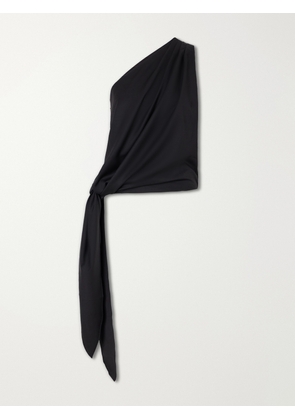 Abadia - Ayla One-shoulder Wool-blend Blouse - Black - US2,US4,US6,US8,US10,US12