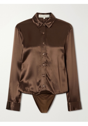 Abadia - Satin Bodysuit - Brown - US2,US4,US6,US8,US10,US12