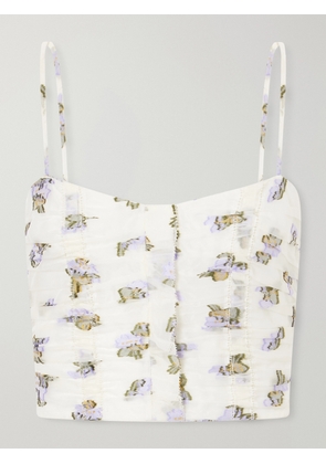 Ulla Johnson - Fil Coupé-trimmed Mulberry Silk-blend Organza Bustier Top - White - US00,US0,US2,US4,US6,US8,US10