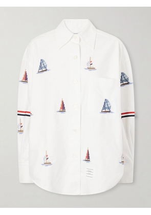 Thom Browne - Embroidered Cotton Shirt - White - IT38,IT40,IT42,IT44,IT46