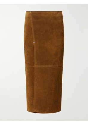 Studio Nicholson - Melete Suede Midi Skirt - Yellow - UK 6,UK 8,UK 10,UK 12,UK 14