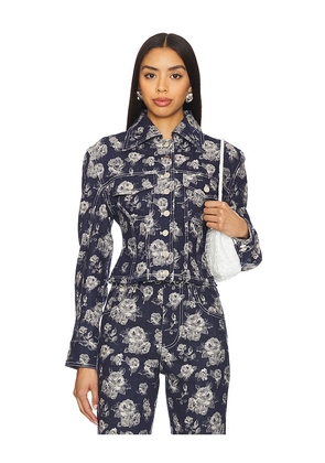 Yuhan Wang Rose Slim Fit Jacket in Navy. Size M. Also in S.