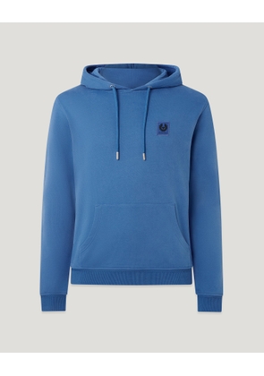 Belstaff Men's Hoodie Cotton Fleece Marine Blue Size Xl