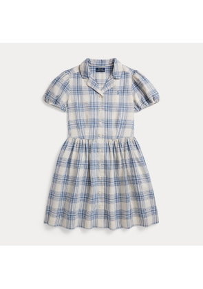 Plaid Linen-Cotton Shirtdress