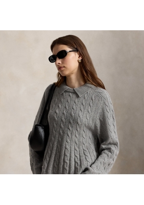 Cable Wool-Cashmere Peplum Jumper