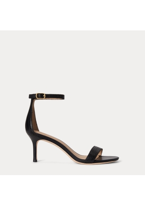 Allie Mid-Heel Perforated Leather Sandal