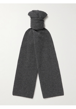 Johnstons of Elgin - Ribbed Cashmere Scarf - Men - Gray