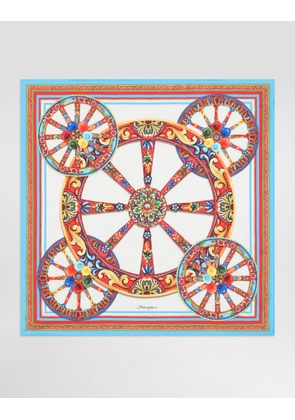Dolce & Gabbana 90x90 Carretto-print Silk Twill Scarf - Woman Scarves And Silks Multicolor Pz