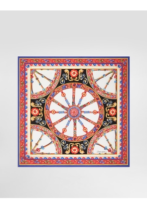 Dolce & Gabbana 70x70 Carretto-print Silk Twill Scarf - Woman Scarves And Silks Multicolor Pz
