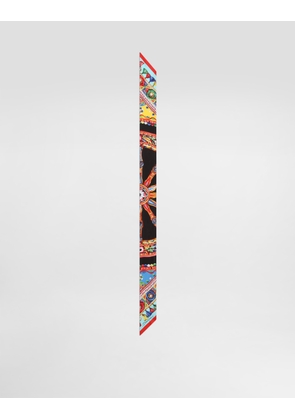 Dolce & Gabbana 6x100 Carretto-print Silk Twill Bandeau - Woman Scarves And Silks Multicolor Pz