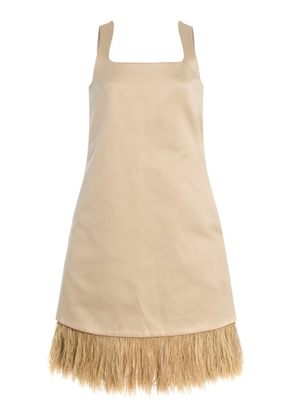 By Malene Birger Elva Feather-Trimmed Mini Dress - Moda Operandi