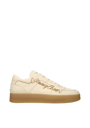 Jimmy Choo Beige Leather Low Top Sneakers - EU41.5/US8.5