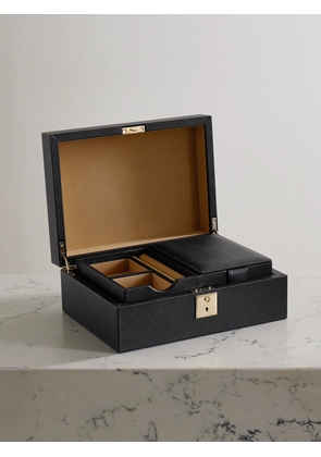 Smythson - Panama Textured-leather Jewelry Box - Black - One size