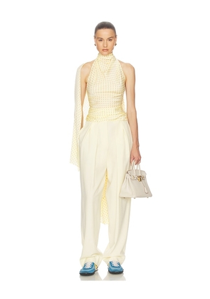 Helsa Natasha Silk Halter in Yellow. Size XXS. Also in XS, S, M, L, XL.