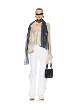 Helsa The Shawl in Silk Chiffon in Navy.