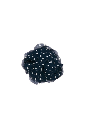 Helsa Silk Flower Pin in Navy.