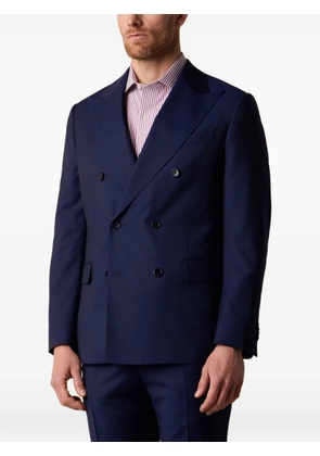 Brooks Brothers double-breasted weave virgin wool suit - Blue