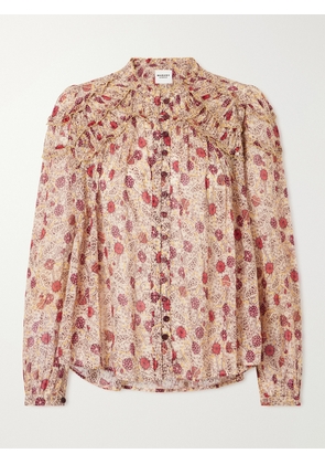 MARANT ÉTOILE - Christa Ruffled Printed Cotton Blouse - Pink - FR 34,FR 36,FR 38,FR 40,FR 42,FR 44