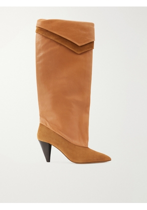 ISABEL MARANT - Lezra Leather-trimmed Suede Ankle Boots - Brown - FR36,FR37,FR38,FR39,FR40,FR41
