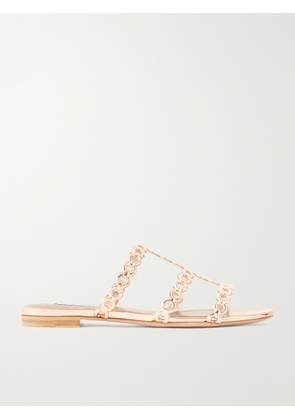 Aquazzura - Infinity Chain Perforated Metallic-leather Flats - Rose gold - IT35,IT36,IT36.5,IT37,IT37.5,IT38,IT38.5,IT39,IT39.5,IT40,IT40.5,IT41,IT41.5,IT42