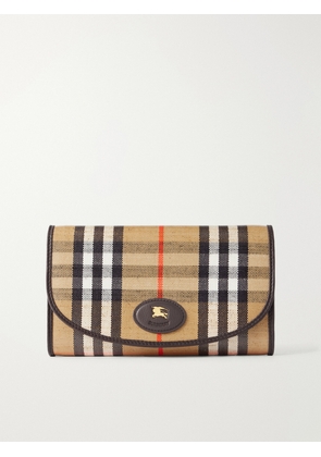 Burberry - Leather-trimmed Checked Coated-canvas Clutch - Neutrals - One size