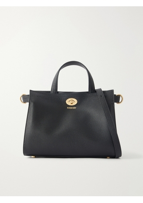 Burberry - Cotswolds Mini Checked Canvas-trimmed Leather Tote - Black - One size