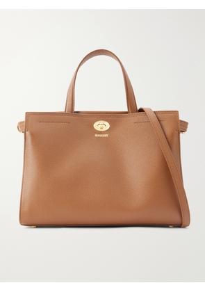 Burberry - Cotswolds Small Checked Canvas-trimmed Leather Tote - Brown - One size