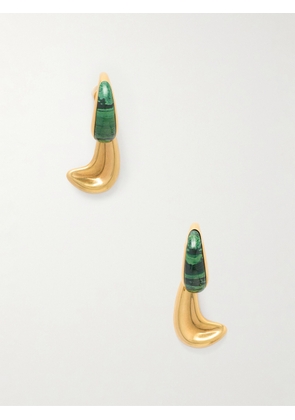 KHAITE - Cyclone Gold-plated Drop Earrings - Green - One size