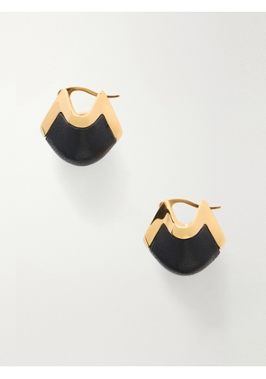 KHAITE - Lotus Gold-plated And Leather Drop Earrings - One size
