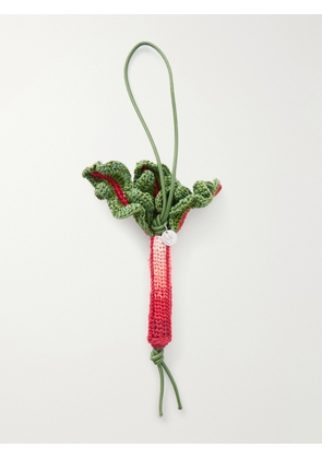JW Anderson - Rhubarb Leather-trimmed Crocheted Cotton Charm - Multi - One size