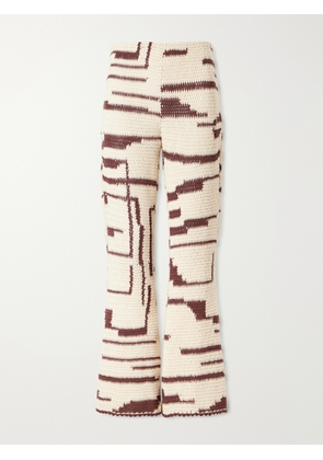 ALIX OF BOHEMIA - Farah Crocheted Cotton Flared Pants - Neutrals - x small,small,medium,x large