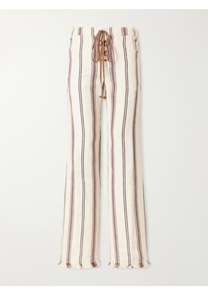 ALIX OF BOHEMIA - Cooper Striped Cotton And Linen-blend Wide-leg Pants - Neutrals - US0,US2,US4,US6,US8,US10,US12