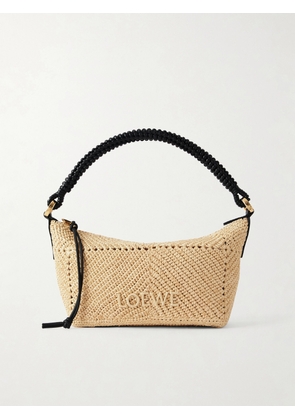 LOEWE - + Paula's Ibiza Cala Leather-trimmed Raffia Pouch - Neutrals - One size