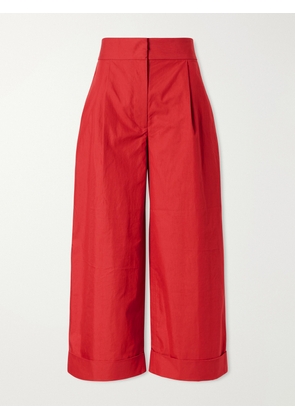 Proenza Schouler White Label - Talla Cotton-blend Wide-leg Pants - Red - US00,US0,US2,US4,US6,US8,US10,US12