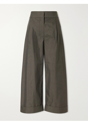 Proenza Schouler White Label - Talla Cotton-blend Wide-leg Pants - Green - US00,US0,US2,US4,US6,US8,US10,US12