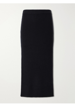 Allude - Wool And Cashmere-blend Midi Skirt - Black - xx small,x small,small,medium,large,x large