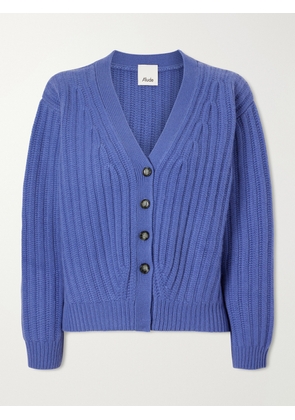 Allude - Ribbed Cashmere Cardigan - Blue - xx small,x small,small,medium,large,x large