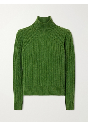 Allude - Ribbed Cashmere Turtleneck Sweater - Green - xx small,x small,small,medium,large,x large