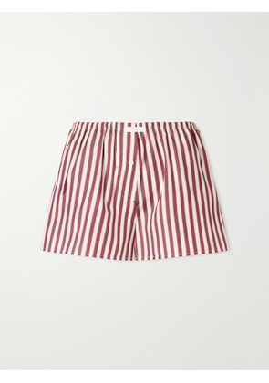 Eres - House Striped Cotton-poplin Pajama Shorts - Burgundy - FR 36,FR 38,FR 40,FR 42,FR 44,FR 46