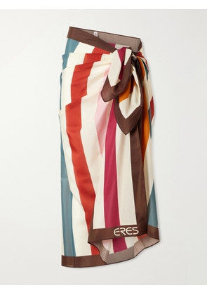 Eres - Modernity Striped Cotton And Silk-blend Sarong - Neutrals - One size